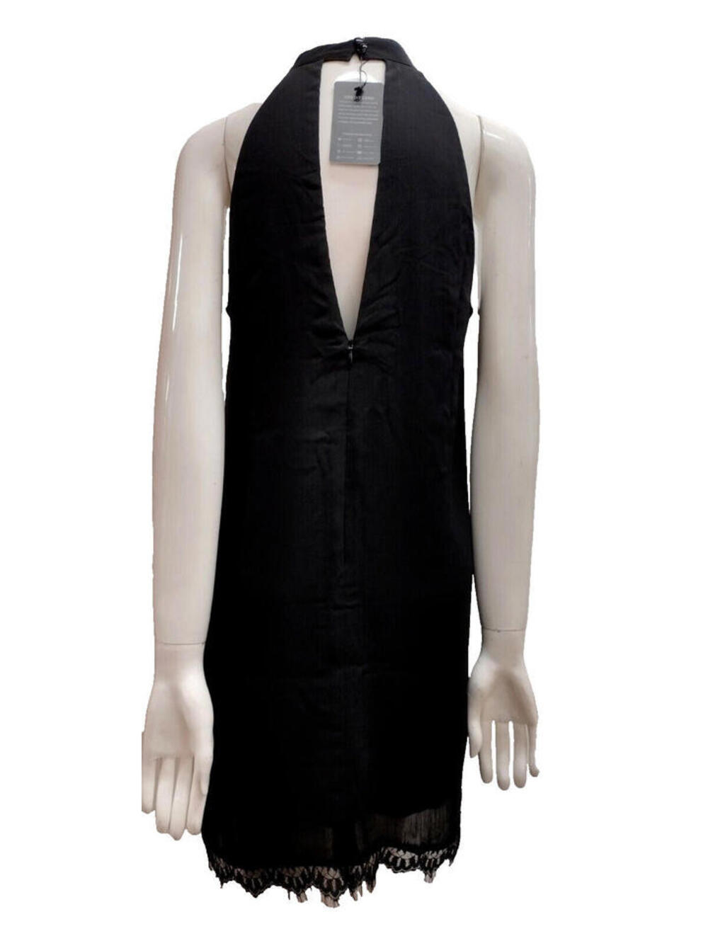 SEXY LADY Black Dress Keyhole Back Evening Wear NWT Med Audrey 1960s Retro